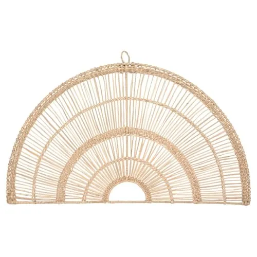 ATMOSPHERA CREATEUR D'INTERIEUR Arco di Seagrass Wandskulptur - Wandskulptur aus Eisen und Schilfrohr, Maße 60 x 35 cm, ideal für eine vertikale Montage und sorgt für ein einzigartiges Wohnambiente.