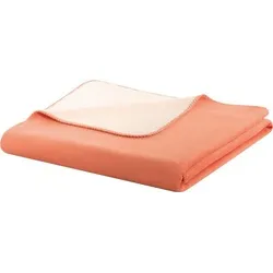 Wohndecke Wohndecke Doubleface, Biederlack, mit geketteltem Zierstich orange