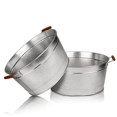 BigDean XXL Zinkwanne - 75L wasserdicht für Garten & Deko - Pflanzenschalen: Vielseitige Zinkwanne mit 75L Volumen, ideal als Miniteich oder Getränkekühler, robust und frostbeständig, perfekt für Gartenpartys und kreative Deko.