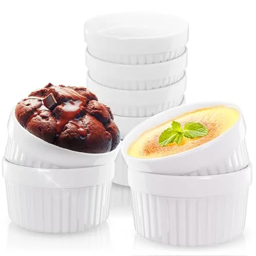 ToCi Auflaufform 12er Set Creme Brulee Schälchen - 12-teiliges Set aus hochwertigen Keramikförmchen, ideal für perfekte Desserts und besondere Anlässe, mit 185 ml Fassungsvermögen.