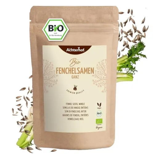 Fenchelsamen BIO süß ganz (250g) | Fenchel Samen | Fencheltee | als Gewürz oder Fenchel Anis Kümmel Tee