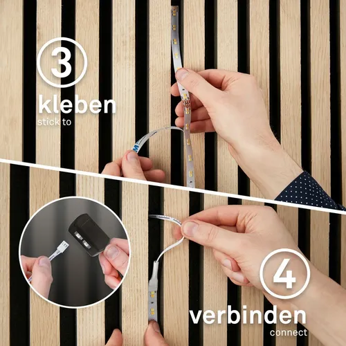 BRILONER Pimp your Panel LED Strip Starterset 2,6m - LED Streifen mit stufenloser Farbtemperaturanpassung von warm- bis kaltweiß, ideal für individuelle Zimmerdeko und stimmungsvolles Licht.