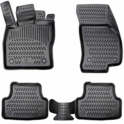 Design 3D Gummimatten Set für Mazda CX-3 ab 2015 | Extra hoher 5cm Rand - Fußmatten mit individueller Maßanfertigung für perfekten Sitz im Mazda CX-3. Rundumschutz durch 5cm Rand, pflegeleicht und strapazierfähig aus hochwertigem TPE Material.