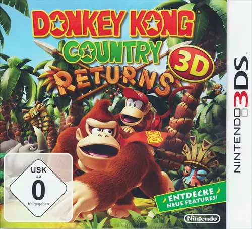 Donkey Kong Country Returns 3D - Nintendo 3DS - Jump'n'Run-Spiel für Nintendo 3DS, erlebe ein aufregendes Dschungelabenteuer mit neuen Inhalten und kooperativem 2-Spieler-Modus!