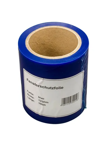 Glasschutzfolie 125 mm Fenster-Schutzfolie BLAU 12,5 cm 100m Glasschutzfolie