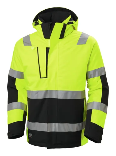 Helly Hansen Winterjacke Alna, warngelb/ebony, Größe M - Hochwertige Jacke für kalte Tage, wasser- und winddicht sowie atmungsaktiv, ideal für Outdoor-Aktivitäten