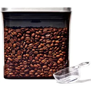 OXO SteeL Aufbewahrungssystem Steel Coffee POP-Behälter - Praktischer 1-tlg. Behälter aus Edelstahl mit luftdichtem Verschluss. Schützt Kaffee vor UV-Licht und sorgt für frischen Geschmack. Inklusive 30-ml-Dosierlöffel für einfache Portionierung.