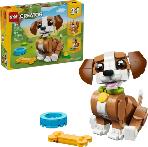LEGO® Creator 31382 - Niedliche Tiere: Verspielter Welpe - Entdecke den verspielten Welpen im 3-in-1-Bauset! Fördere Kreativität und Geschicklichkeit mit diesem liebevoll gestalteten Steckbausteinspielzeug für stundenlangen Bau- und Spielspaß.