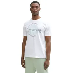 TOM TAILOR Denim Rundhalsshirt mit verschiedenen Logo Prints weiß XXL (56/58)