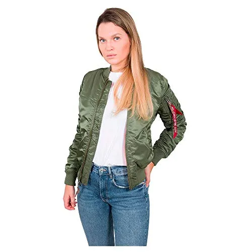 Alpha Industries Bomberjacke - Stilvolle Frauen Bomberjacke in Grün (XS) - Funktionsjacken mit 100% Nylon Obermaterial, ideal für trendige Looks und vielseitige Einsätze.