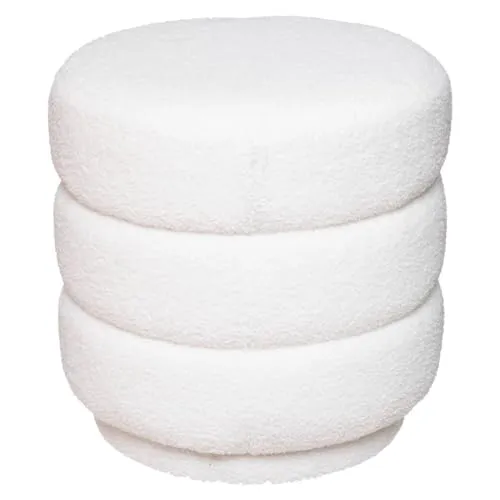 Atmosphera Hocker "Sinan" - Stilvoller Bouclé-Hocker in Weiß - Stilvolle Hocker, eleganter Bouclé-Stoff sorgt für Gemütlichkeit und ein modernes Ambiente.