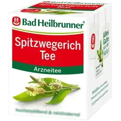 BAD Heilbrunner Spitzwegerichkraut Tee Filterbeutel, 8X2.0 g - Arzneimittel zur Linderung von Atemwegserkrankungen, unterstützt die Gesundheit der Atemwege und ist einfach in der Anwendung.