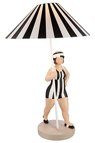 GILDE Tageslichtlampe Tischlampe Becky - Stilvolle Badendame - Tischleuchte in Schwarz, Rot oder Grau mit Tageslichtfunktion für angenehmes Licht und entspannte Atmosphäre in jedem Raum.