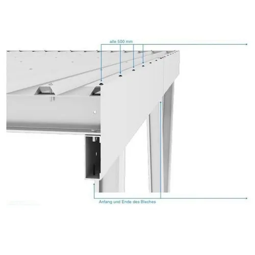 Niedax PV Carport Zubehör PV-CP-VB-D - Praktisches Zubehör für Ihren Carport: die Verblendung f.Double sorgt für zusätzlichen Schutz und eine ansprechende Optik. Ideal für Gartenhäuschen und Gartenbauten.