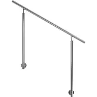 DOLLE Edelstahl Geländer für Hauseingang – 150 cm, seitliche Montage - Witterungsbeständiges Terrassengeländer aus hochwertigem Edelstahl, rostfrei und ideal für Innen- und Außenbereiche. Flexibles Systemgeländer mit einfacher Montage und anpassbaren Maßen.