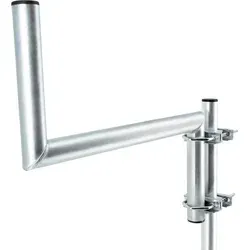 PremiumX Z-Ausleger 50cm Ø 42mm Stahl - Robuster Z-Ausleger für Satellitenschüsseln, ideal zur variablen Montage an Masten oder Wänden. Mit zwei Zahnschellen für sichere Befestigung und bis zu 90 cm SAT-Spiegel geeignet.