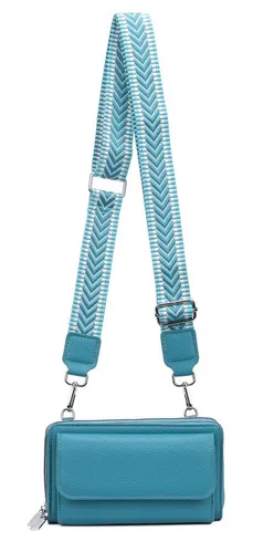ITALYSHOP24 Damen Crossbody Umhängetasche in Türkis - Praktische Crossbody-Umhängetasche mit großzügigem Reißverschlussfach und verstellbarem Riemen für hohen Tragekomfort. Ideal für Stadtbummel und Alltag, bietet sie durchdachte Organisation für Smartphone, Karten und mehr.