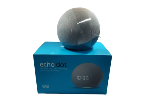 Amazon Echo Dot 4 mit Uhr - Blaugrau - Smart Speaker mit Alexa und LED-Display, ideal für jeden Raum. Genießen Sie klaren Sound, steuern Sie Ihr Smart Home und bleiben Sie mit Freunden verbunden.