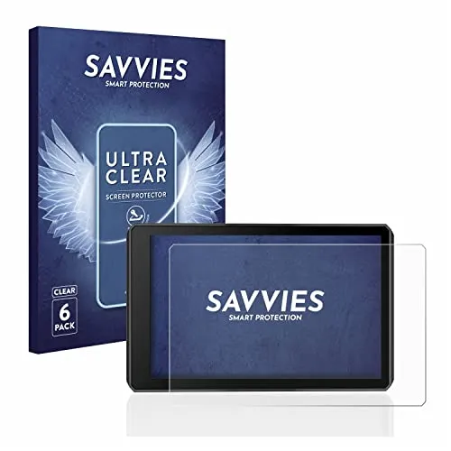 Savvies 6 Stück Schutzfolie für Garmin zumo XT2 Displayschutz-Folie Ultra-Transparent