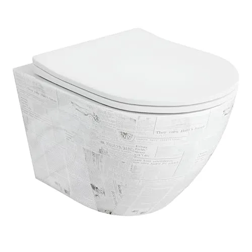 LAVITA Wand-WC Sofi Slim Paper – Elegante hängende Toilette mit Soft-Close-Sitz - Sanitäranlagen & Zubehör – Spülrandloses Design für optimale Hygiene und einfache Reinigung, ideal für moderne Badezimmer.