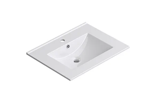 doporro Waschbecken Einbauwaschbecken 61x47x18cm Weiß - Keramisches Einbauwaschbecken mit innovativer Nano-Beschichtung für schmutzabweisende Eigenschaften und Selbstreinigungseffekt. Ideal für moderne Bäder.