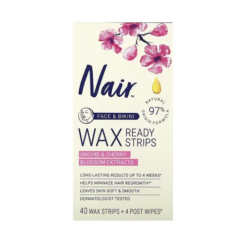 Gesichts- und Bikiniwachspflaster Enthaarungswachs Orchidee & Kirsche NAIR 4