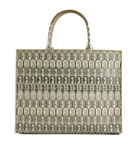 Furla Schultertasche Tote Bag goldfarben - Handtasche mit Glitzer-Optik, aus hochwertigem Materialmix, ideal für stilbewusste Frauen. Maße: 37x29x15 cm, verstärkte Henkel für optimalen Tragekomfort.