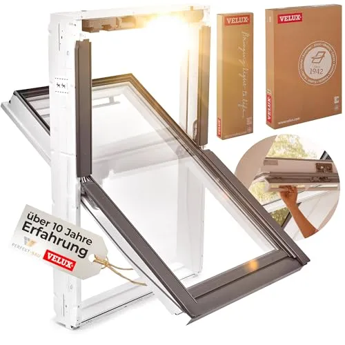 Velux Dachfenster Kunststoff - 2fach Verglasung mit Eindeckrahmen - Oberlicht & Dachfenster - Hochwertiges Kunststoff-Dachfenster mit 2-fach Verglasung für optimale Wärmedämmung und Energieeffizienz.