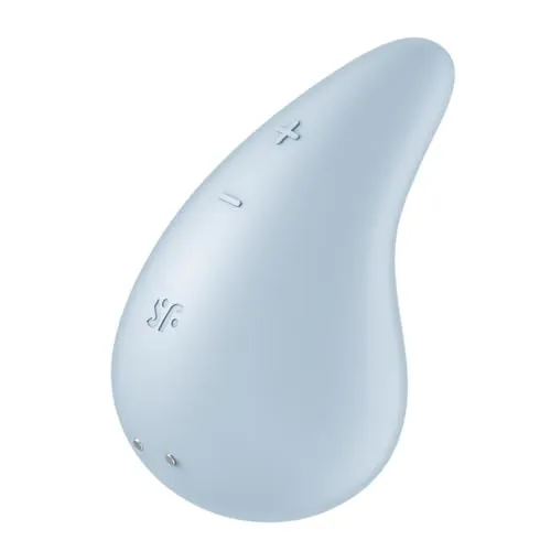 Satisfyer Dew Drop | Auflegevibrator | 8 cm | Perfekt für Anfänger | 2 starke Motoren | 12 Vibrationsprogramme | Wiederaufladbar | Wasserdicht (IPX7) | Hautfreundliches Doppel-Silikon, Farbe:hellblau