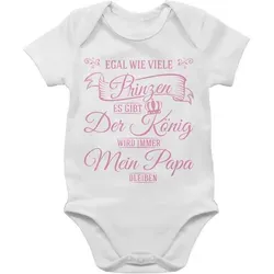 Shirtracer Baby Body Junge Mädchen - Sprüche - Egal wie viele Prinzen es gibt - Der König wird immer mein Papa bleiben - 3/6 Monate - Weiß - babymode witzig spruch vater bodys