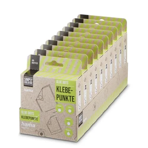 Hama Klebepunkte - 300 doppelseitige Fotokleber, Ø 6 mm, transparent - Praktische 300 runde Klebepunkte für Fotos und Postkarten. Ideal für Scrapbooking und Bastelprojekte, mit sicherem Halt ohne Wellenbildung. Einfaches Abziehen der Fotos, archivierungssicher und vielseitig einsetzbar.