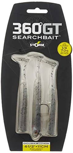 Storm 360GT Searchbait Minnow 4.5"- 1/4 oz Smokin' Ghost SBM45SGH-14J: 360GT Searchbait Minnow 4.5"- 1/4 oz Smokin' Ghost, Smoking Ghost, 4.5"