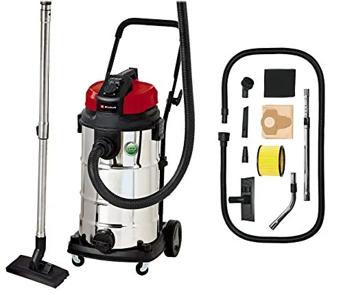 Einhell Nass-Trockensauger TE-VC 2340 SA - 1200 W, 40 l Edelstahlbehälter - Nass- & Trockensauger mit robustem 40 l Edelstahlbehälter und praktischer Automatiksteckdose für Elektrowerkzeuge. Ideal für effektives Saugen und Ausblasen.