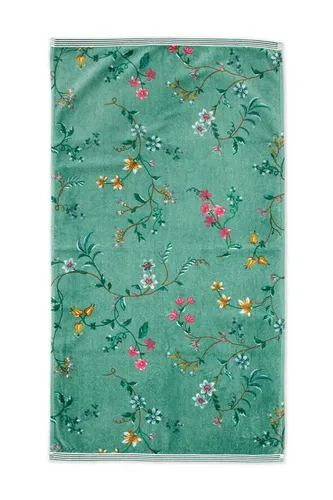 Pip Studio Handtuch Les Fleurs | grün - 55 x 100 - Duschtuch aus hochwertigem Velours-Frottier, 500 g/m², mit zarten Blumenmotiven. Ideal für einen stilvollen Mix & Match-Effekt in Ihrem Badezimmer.