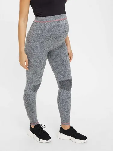 Mamalicious Umstandsleggings MLFIT ACTIVE TIGHTS NOOS A. grau M-L - Sportliche Umstandsleggings für Fitness, mit elastischem Bund für optimalen Komfort und Slim Fit Schnitt, ideal für aktive Mamas.