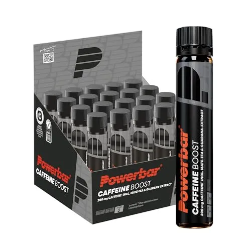 Powerbar Caffeine Boost - 20x25ml - 200mg Koffein - Drogerie & Körperpflege: 200mg Koffein pro Ampulle für maximale Konzentration und Ausdauer im Training oder Wettkampf. Ideal für Athleten, die auf natürliche Inhaltsstoffe setzen.