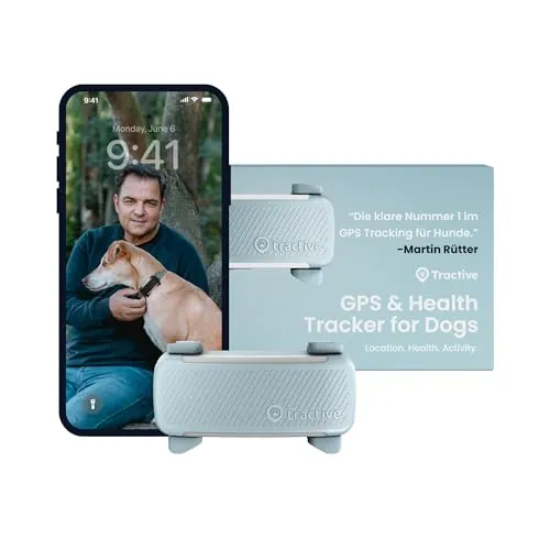 Tractive GPS Tracker Hund | 2025 Edition | Live-Ortung | Weglaufalarm | Aktivitätstracking | Gesundheitswarnungen | Bellverhalten | Empfohlen von Martin Rütter (Mint)