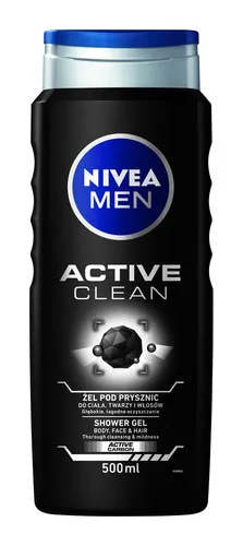 Nivea Men Active Clean Duschgel 500 ml - Nivea Men Active Clean, 500 ml, für eine erfrischende Reinigung. Verwöhnen Sie Ihre Sinne mit einem angenehmen Duft und genießen Sie ein sanftes Hautgefühl. Ideal für die tägliche Pflege.