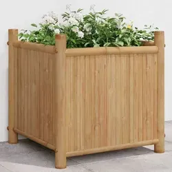 vidaXL Pflanzkübel - Hochbeet aus Bambus für Garten, Balkon und Terrasse, erhöhtes Design schützt Pflanzen vor Unkraut und Schädlingen