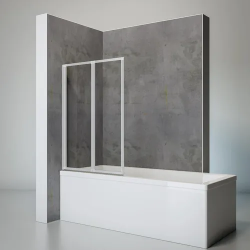 Schulte Duschwand Smart 87 x 121 cm, 2-teilig faltbar - Duschabtrennung aus 3 mm Sicherheitsglas, ideal für Mieter. Montage ohne Bohren dank cleverem Klebesystem, flexibel an Wannen einsetzbar.