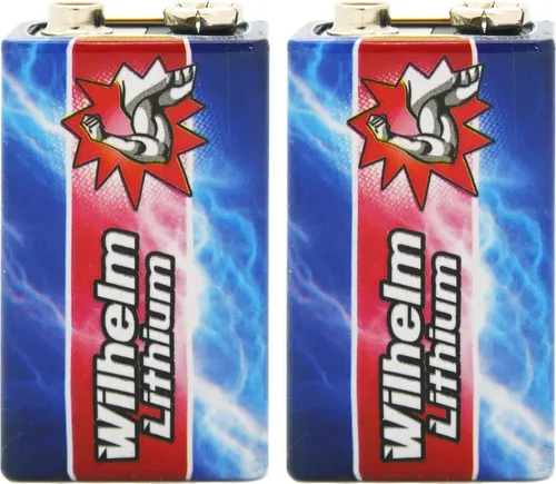 Wilhelm Lithium 9V Block Batterie Rauchmelder 6LR61 9 Volt Batterien 2 x
