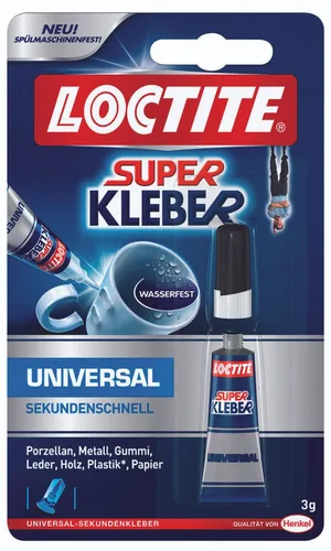 Loctite Superkleber Flüssig 3g - Hochwertiger Sekundenkleber - Der Loctite Superkleber ist wasserfest und ideal für Holz und Metall. Die präzise Anwendung in der praktischen Tube ermöglicht einfaches Kleben für verschiedene Materialien.