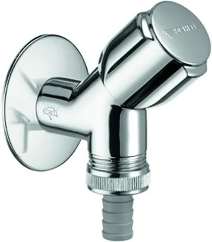 Schell Comfort Geräteschrägsitzventil 033860699 - Sanitärinstallation mit Rückflussverhinderer, chrom Oberfläche und komfortablem Griff für einfache Handhabung.