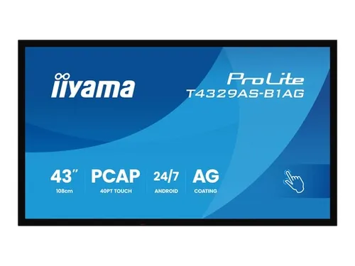 iiyama ProLite T4329AS-B1AG, 42.5" Interaktives Display - Monitore mit 4K UHD Auflösung und IPS-Technologie für lebendige Farben, ideal für Präsentationen und interaktive Anwendungen.