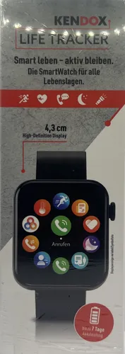 Kendox Life Tracker - Fitnessuhr mit 4,3 cm HD-Display, 18 Sportmodi, ständige Gesundheitsüberwachung und Schlafanalyse