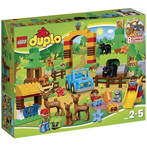 LEGO DUPLO 10584 - Wildpark - Bauklötze & Bausteine: Entdecken Sie mit 3 Figuren und 8 Tieren den Wildpark! Inklusive Auto, Tor, Scheune und Zubehör für kreatives Spielen.