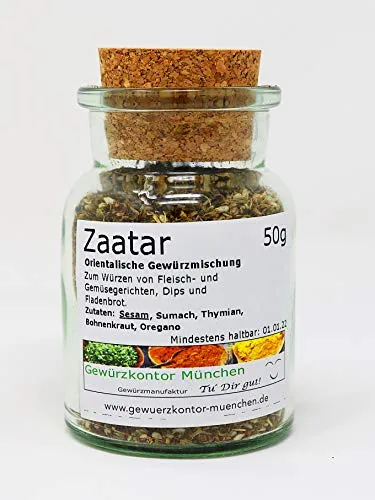 Zatar, Zaatar, Zahtar, Za`atar, Satar im Glas 50g Gewürzkontor München