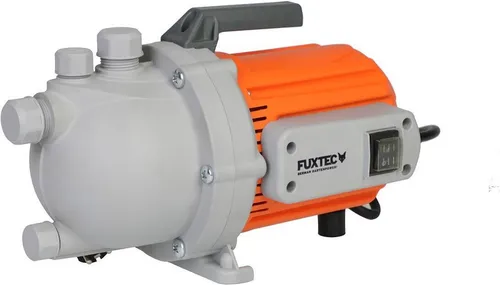 FUXTEC Gartenpumpe FX-GP1600 - Wasserpumpen, leistungsstarke 600 Watt Pumpe für effizientes Bewässern und Abpumpen, ideal für Brunnen, Regentonnen und Teiche mit bis zu 3100 l/h Durchfluss.