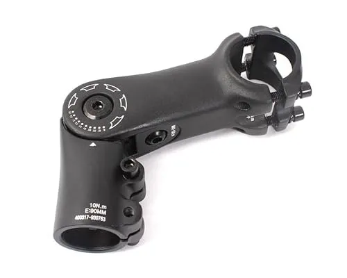 KHEbikes Verstellbarer MTB Lenkervorbau 0-90 Grad schwarz - Aluminium Lenkervorbau für Mountainbikes, 90 mm lang und nur 375 g leicht. Optimal für individuelle Anpassung und perfekten Fahrkomfort.