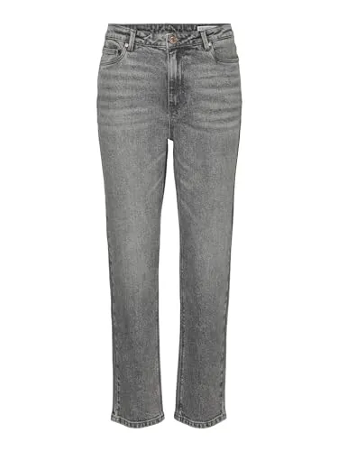 VERO MODA Damen VMLINDA HR MOM Jeans GU214 GA NOOS Hose, Medium Grey Denim, One Size